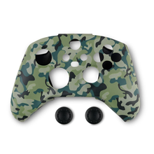 Spartan Gear - Controller Silicon Skin Cover and Thumb Grips (compatible with xbox series x/s) (colour: Green Camo)