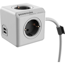 Πολύπριζο 4 Θέσεων PowerCube Original 2x USB 1.5m Grey