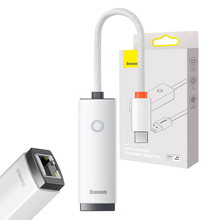 Προσαρμογέας δικτύου Baseus Lite Series USB-C σε RJ45 (λευκό)