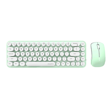 Σετ Πληκτρολόγιο και Ποντίκι Ασύρματο MOFII Bean 2.4G (White-Green)