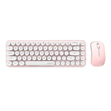 Σετ Πληκτρολόγιο και Ποντίκι Ασύρματο MOFII Bean 2.4G (White-Pink)