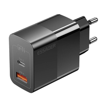 Φορτιστής Πρίζας USB-C+USB-A 33W Essager GaN (black)