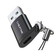 Αντάπτορας USB Cabletime USB 3.0 σε Type-C AMCF, 2.1A, 0.1m, μαύρος