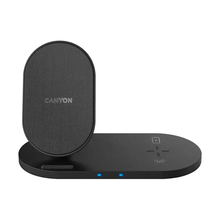 Ασύρματος Φορτιστής Canyon Dock 2in1 QI 10W/USB-C/LED black