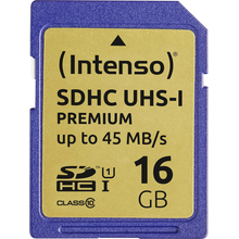 Κάρτα Μνήμης SDHC 16GB Intenso Premium