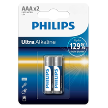 Αλκαλικές Μπαταρίες Philips Ultra LR03E2B/10, AAA LR03 1.5V, 2τμχ