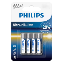 Αλκαλικές Μπαταρίες Philips Ultra LR03E4B/10, AAA LR03 1.5V, 4τμχ